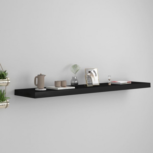 Estante flotante de pared MDF negro 120x23.5x3.8 cm D