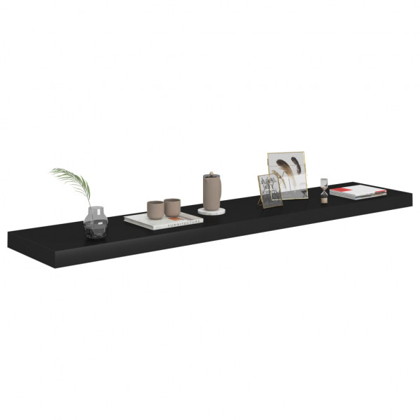 Estante flotante de pared MDF negro 120x23.5x3.8 cm M 3