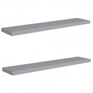 Estantes flotantes de pared 2 uds MDF gris 120x23.5x3.8 cm H