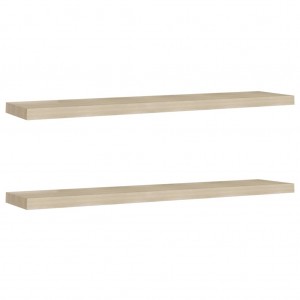 Prateleiras parede suspensas 2 pcs 120x23.5x3.8cm MDF carvalho H