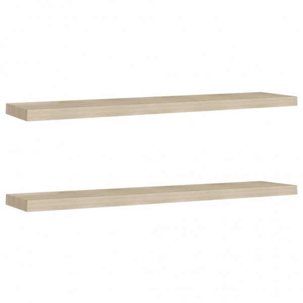 Estantes flotantes pared 2 uds color roble MDF 120x23.5x3.8cm M 2