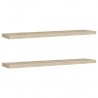 Prateleiras parede suspensas 2 pcs 120x23.5x3.8cm MDF carvalho 2