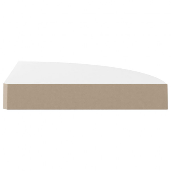 Prateleiras canto suspensas 4 pcs 25x25x3.8cm MDF branco brilh. M 5