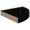Estantes flotantes esquina 2 uds MDF negro brillo 25x25x3.8 cm 5