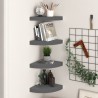 Estante flotante de pared 4 uds MDF gris brillo 25x25x3.8 cm 1