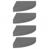Estante flotante de pared 4 uds MDF gris brillo 25x25x3.8 cm 2