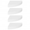 Estantes flotantes de pared 4 uds MDF blanco 25x25x3.8 cm 2