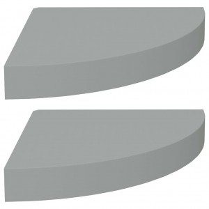 Estantes flotantes de esquina 2 uds MDF gris 25x25x3.8 cm H