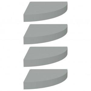 Estantes flotantes de pared 4 uds MDF gris 25x25x3.8 cm H