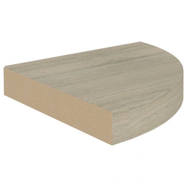Estantes flotantes de esquina 2 uds MDF roble 25x25x3.8 cm M 5