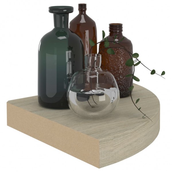 Estante flotante de esquina 4 uds MDF roble 25x25x3.8 cm M 3