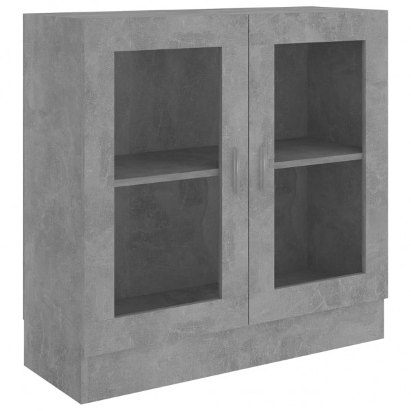 Vitrina de madera contrachapada gris hormigón 82.5x30.5x80 cm M 2