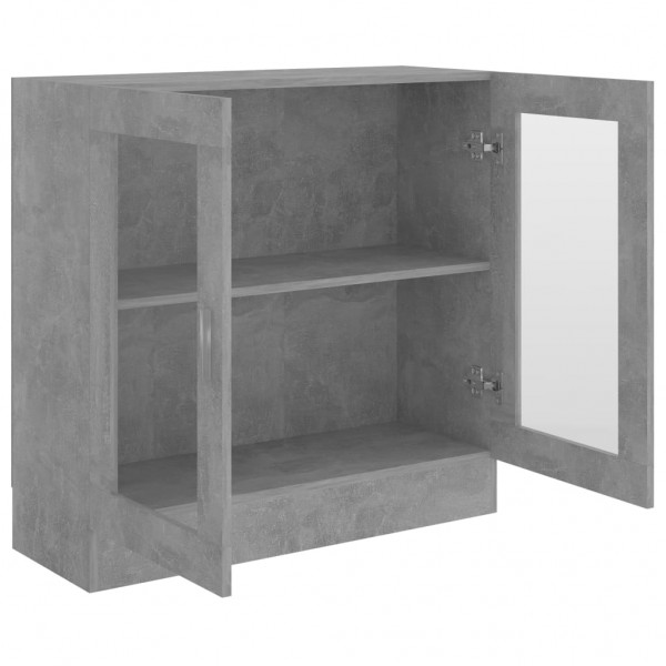 Vitrina de madera contrachapada gris hormigón 82.5x30.5x80 cm M 5