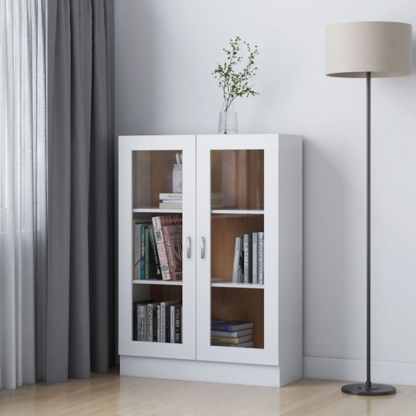 Vitrina de madera contrachapada blanco 82.5x30.5x115 cm D