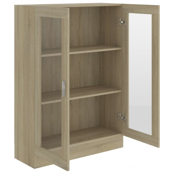 Vitrina de madera contrachapada color roble 82.5x30.5x115 cm M 5