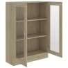 Vitrina de madera contrachapada color roble 82.5x30.5x115 cm 5