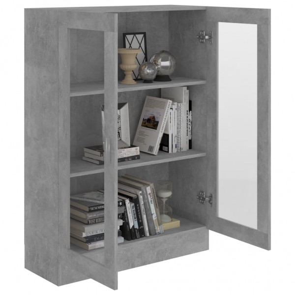 Armário vitrine derivados de madeira cinza cimento M 4