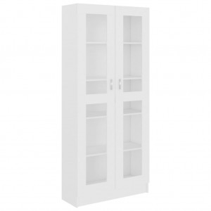 Armário vitrine 82.5x30.5x185.5cm derivados de madeira branco H