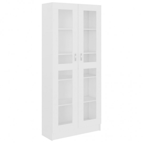 Armário vitrine 82.5x30.5x185.5cm derivados de madeira branco M 2