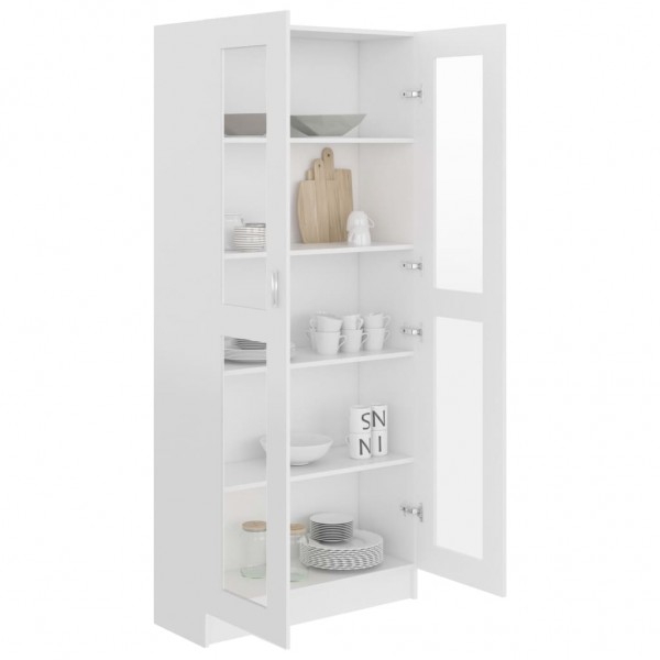 Vitrina de madera contrachapada blanco 82.5x30.5x185.5 cm M 4
