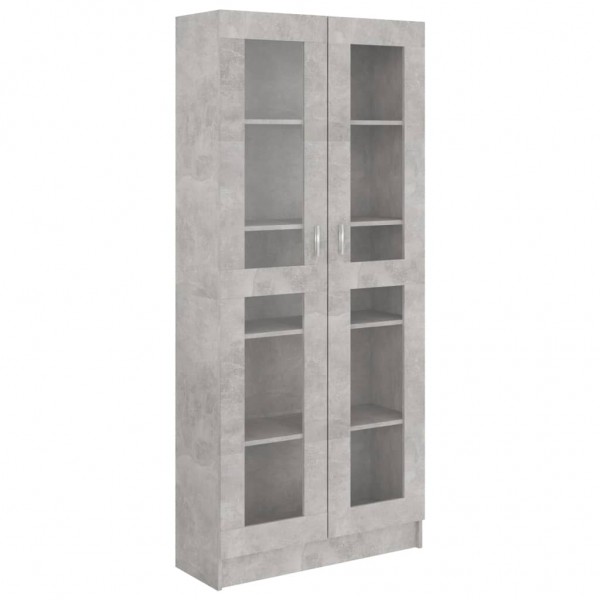 Vitrina de madera contrachapada gris hormigón 82.5x30.5x185.5cm D