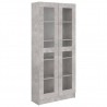 Vitrina de madera contrachapada gris hormigón 82.5x30.5x185.5cm 1