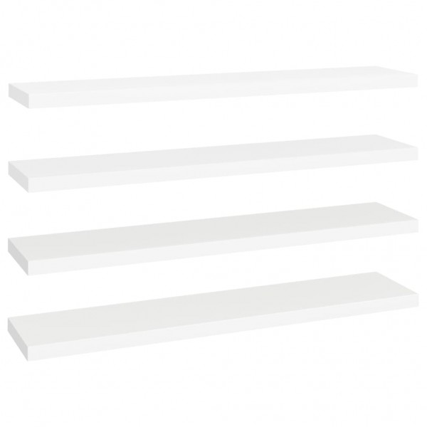 Estante flotante de pared 4 uds MDF blanco 120x23.5x3.8 cm M 2