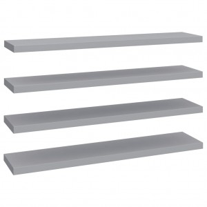 Estantes flotantes pared 4 MDF gris 120x23.5x3.8 cm H