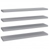 Prateleiras de parede suspensas 4 pcs 120x23.5x3.8cm MDF cinza 2