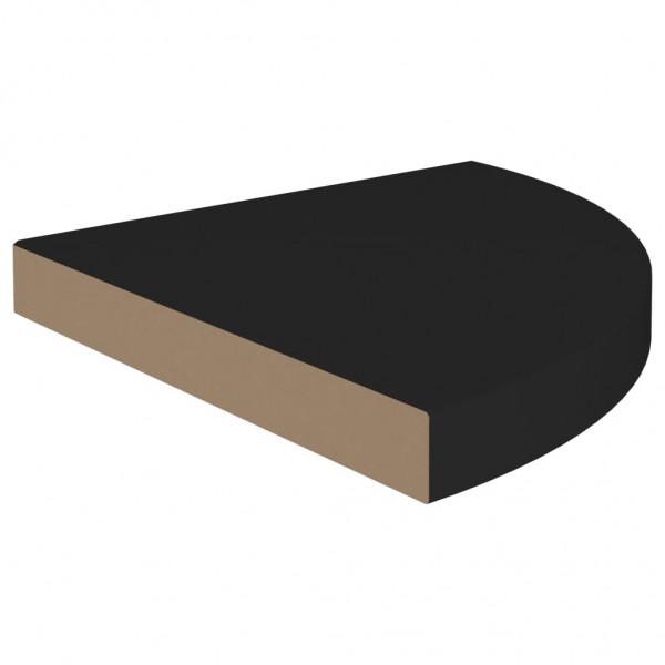 Estante flotante de esquina MDF negro 35x35x3.8 cm M 4