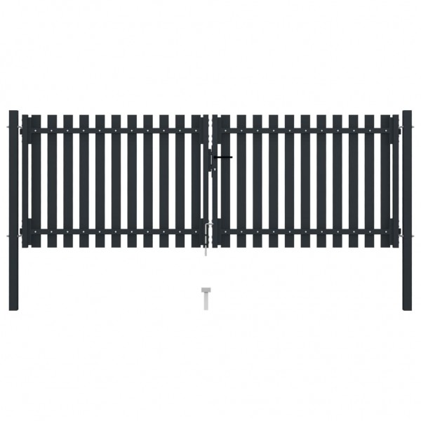 Cancela doble de valla de acero gris antracita 306x175 cm M 3