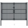 Cancela doble de valla de acero gris antracita 306x250 cm 1