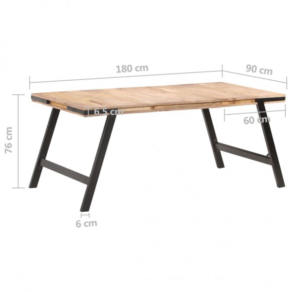 Mesa de jantar de madeira maciça de mangue 180x90x76 cm M 5