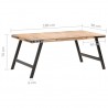 Mesa de comedor de madera maciza de mango 180x90x76 cm 5