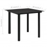 Mesa de jantar para jardim 80x80x74 cm aço e vidro preto 4