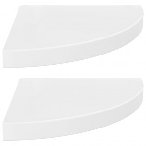 Estante flotante de pared 2 uds MDF blanco brillo 35x35x3.8 cm H