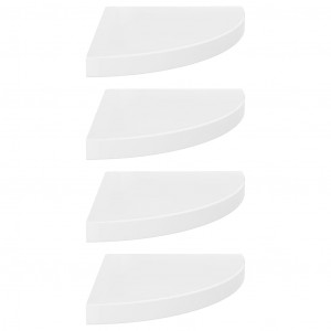 Estante flotante de pared 4 uds MDF blanco brillo 35x35x3.8 cm H