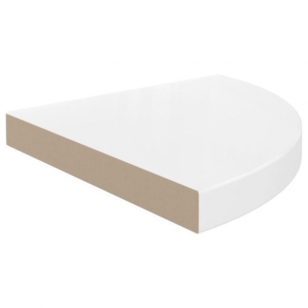 Prateleiras canto suspensas 4 pcs 35x35x3.8cm MDF branco brilh. M 5