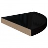 Estantes flotantes esquina 4 uds MDF negro brillo 35x35x3.8 cm 5