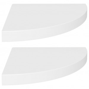 Prateleiras de canto suspensas 2 pcs 35x35x3.8 cm MDF branco H