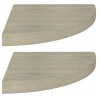 Prateleiras canto suspensas 2 pcs 35x35x3.8cm MDF cor carvalho 2