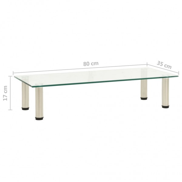 Mueble para la TV de vidrio templado transparente 80x35x17 cm M 5