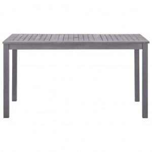 Mesa de jardín madera maciza de acacia gris lavado 140x80x74 cm H