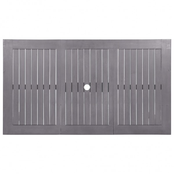 Mesa de jardín madera maciza de acacia gris lavado 140x80x74 cm M 4