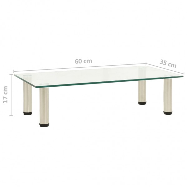 Mueble para TV de vidrio templado transparente 60x35x17 cm M 5