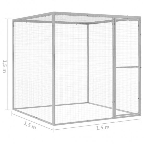 Jaula para gatos acero galvanizado 1.5x1.5x1.5 m M 5