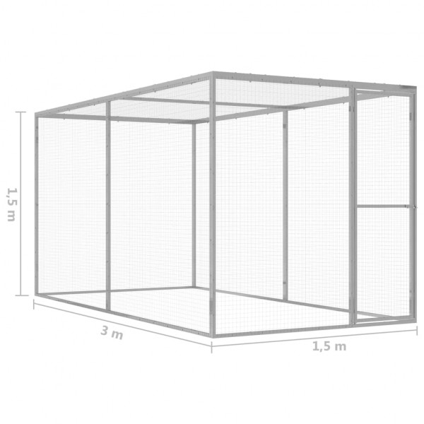 Jaula para gatos 3x1.5x1.5 m aço galvanizado M 5