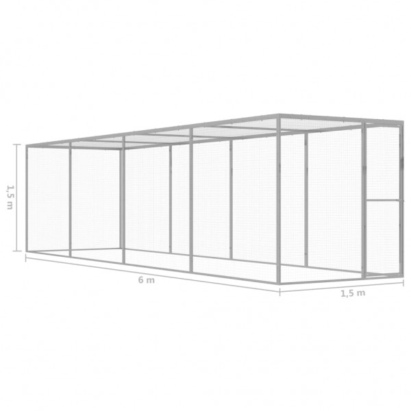 Jaula para gatos 6x1.5x1.5 m aço galvanizado M 5