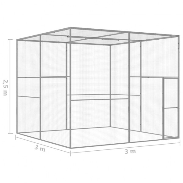 Jaula para gatos acero galvanizado 3x3x2.5 m M 5