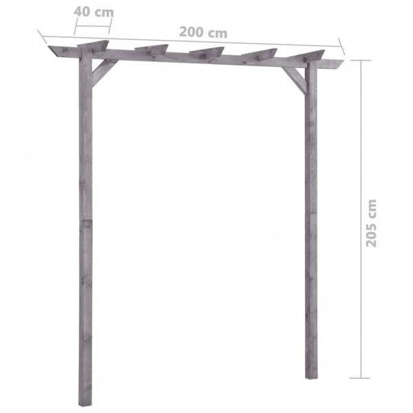 Pérgola de jardín de madera de pino impregnada 200x40x205 cm M 5